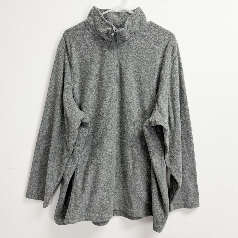 Lands End Top Womens 3X Gray Fleece Pullover 1/2 Zip NWT